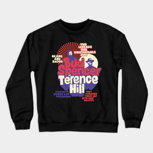 Bud Spencer and Terence Hill Illustration - A Tribute to the Dynamic Duo Crewneck Sweatshirt by Boogosh